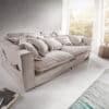 Hussensofa Noelia 240x145 cm Hellgrau mit Kissen