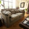Hussensofa Noelia 240x145 cm Braun Couch mit Kissen