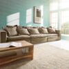 Hussensofa Sharona 337x117 cm Braun mit Kissen