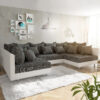 Wohnlandschaft Clovis Weiss Schwarz Modulares Sofa