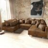 Wohnlandschaft Clovis Braun Antik Optik Modulsofa