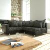 Ecksofa Clovis Schwarz modular Armlehne Ottomane Links