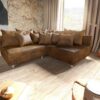 Ecksofa Clovis Braun Antik Optik Ottomane Rechts Modulsofa