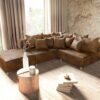 Ecksofa Clovis Braun Antik Optik Hocker Ottomane Links Modulsofa
