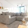 Ecksofa Clovis Hellgrau Strukturstoff Armlehne Ottomane Links Modulsofa