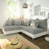 Ecksofa Clovis Weiss Hellgrau Ottomane Links Modulsofa