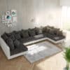 Wohnlandschaft Clovis XL Weiss Schwarz modular