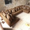 Wohnlandschaft Clovis XL Braun Antik Optik Modulsofa