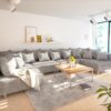 Wohnlandschaft Clovis XL Hellgrau Strukturstoff Modulsofa