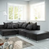 Ecksofa Clovis Anthrazit Antik Optik Modular Hocker Ottomane Rechts
