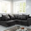 Ecksofa Clovis Anthrazit Antik Optik modular Armlehne Ottomane Rechts