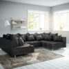 Wohnlandschaft Clovis Anthrazit Antik Optik Modulsofa