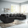 Wohnlandschaft Clovis Anthrazit Antik Optik modular Armlehne