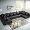Wohnlandschaft Clovis XL Anthrazit Antik Optik Modulsofa