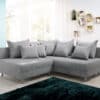 Ecksofa Clovis Grau Flachgewebe Ottomane Rechts Modulsofa