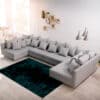 Wohnlandschaft Clovis XL Grau Flachgewebe Modulsofa