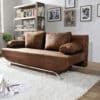 Schlafsofa Cady 200x90 cm Braun Antik Optik Bettkasten