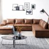 Wohnlandschaft Abilene 325x230 cm Braun Schlaffunktion Ottomane variabel