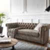 Sofa Chesterfield 3-Sitzer 200x88 cm Vintage Taupe Couch