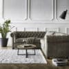 Ecksofa Chesterfield 209x200 cm Taupe Abgesteppt