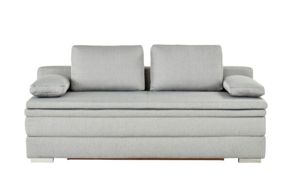 medium Boxspring- Schlafsofa grau - Webstoff Daphne