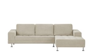 smart Ecksofa weiß - Webstoff Garda