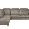 meinSofa Leder-Ecksofa grau - Leder Raica
