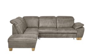 meinSofa Leder-Ecksofa grau - Leder Raica