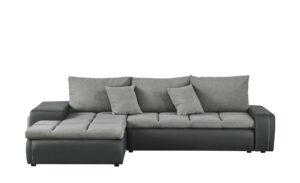 switch Ecksofa mit 2 Sitzhocker anthrazit/grau - Kunstleder/Mikrofaser Riva