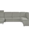 meinSofa Leder-Wohnlandschaft hellgrau - Leder Carolin