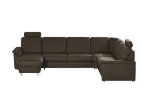 meinSofa Leder-Wohnlandschaft braun - Leder Carolin