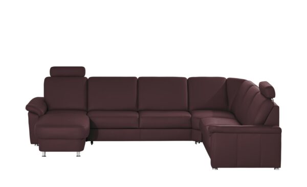 meinSofa Leder-Wohnlandschaft lila - Leder Carolin