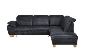 meinSofa Leder-Ecksofa dunkelblau - Leder Raica