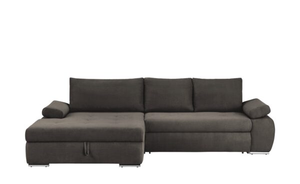 smart Ecksofa grau-braun - Flachgewebe Infinity