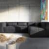 Ecksofa Brom 267x173 cm Graphite Ottomane variabel