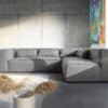Ecksofa Brom 267x173 cm Grau Ottomane variabel