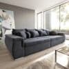 Sofa Navin 275x116 cm Graphite Couch mit Kissen