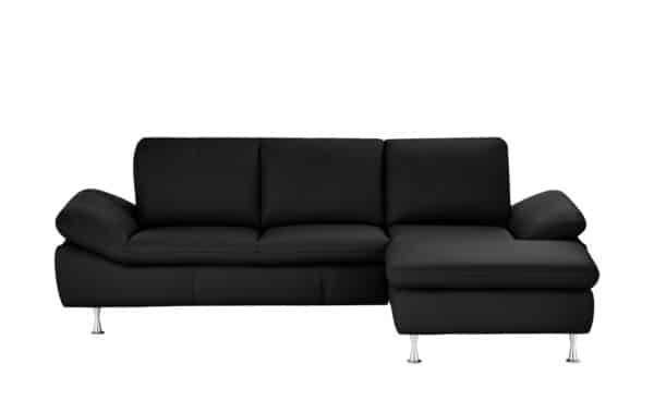 smart Ecksofa schwarz - Leder Omega