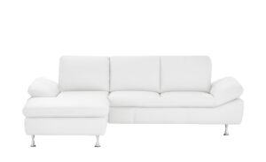 smart Ecksofa weiß - Leder Omega