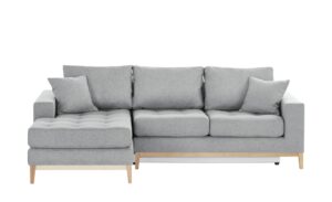 smart Ecksofa grau - Flachgewebe Vivien