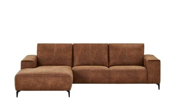 smart Ecksofa cognac - Mikrofaser Gabriela