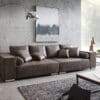 Big-Sofa Marbeya 285x115 cm Dunkelbraun mit 10 Kissen XXL-Sofa