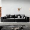 Big-Sofa Marbeya 285x115 cm Schwarz mit 10 Kissen XXL-Sofa