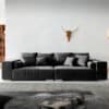 Big-Sofa Marbeya 285x115 cm Schwarz mit 10 Kissen XXL-Sofa