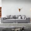 Big-Sofa Marbeya 285x115 cm Grau mit 10 Kissen XXL-Sofa