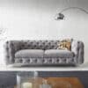 Couch Corleone 225x97x76 Grau 3-Sitzer Sofa