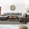 Wohnlandschaft Abilene 325x230 cm Khakibraun Schlaffunktion Ottomane variabel