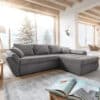 Ecksofa Loana 275x185 Taupe Schlaffunktion Ottomane variabel