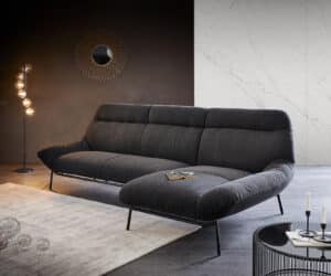 Ecksofa Shape High 305x160 Schwarz Longchair rechts by ES brand