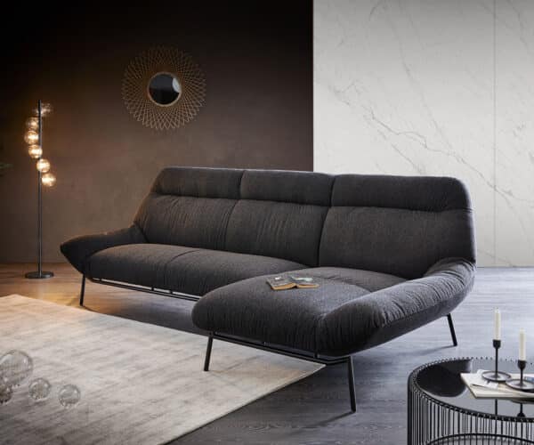 Ecksofa Shape High 305x160 Schwarz Longchair rechts by ES brand